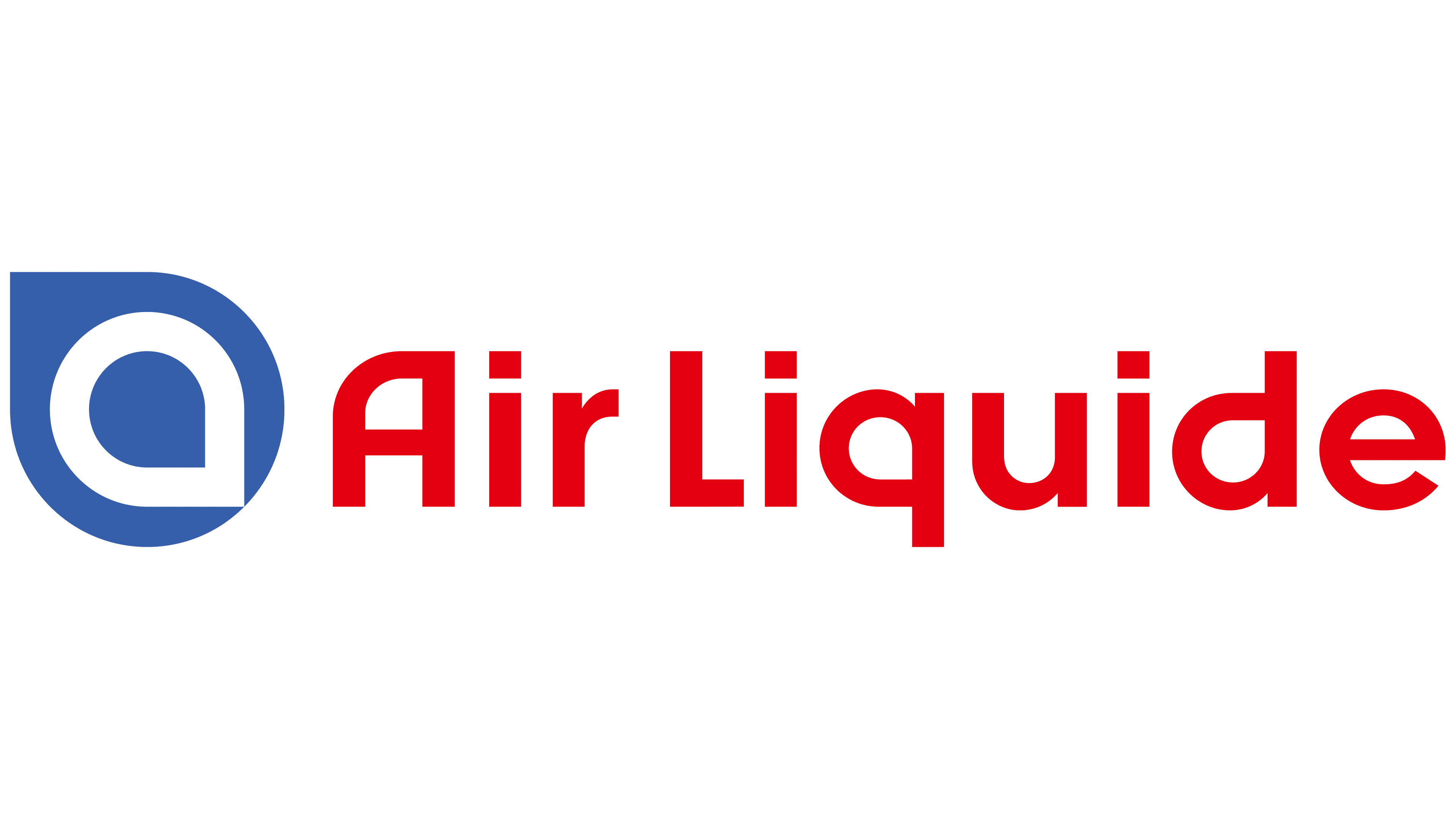 Air-Liquide-Logo Rundes blaues Logo mit stilisiertem weißen Buchstaben 'a' und roter Schriftzug 'Air Liquide'.